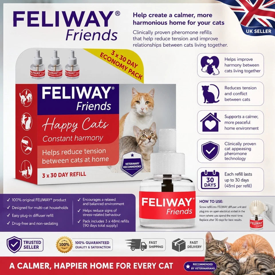 Feliway Friends 30 Day Refill X 3 Value Pack-48ml Feliway Friends Refill 3 PACK