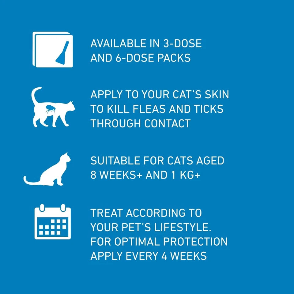 FRONTLINE Spot On Flea & Tick Treatment for Cats - 6 Pipettes