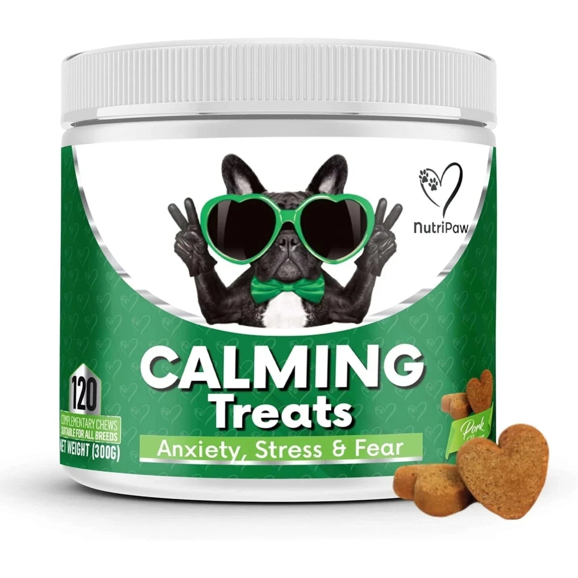 NutriPaw Calming Treats For Dogs - Reduce Stress, Fear, Separation Anxiety, Bark